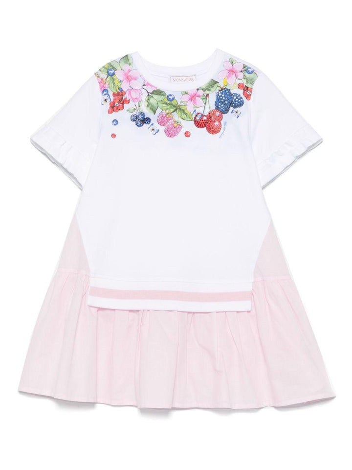 Abito bianco/rosa per bambina
