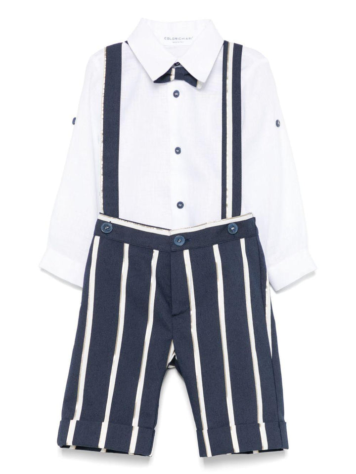 Completo elegante blu navy/bianco per neonato
