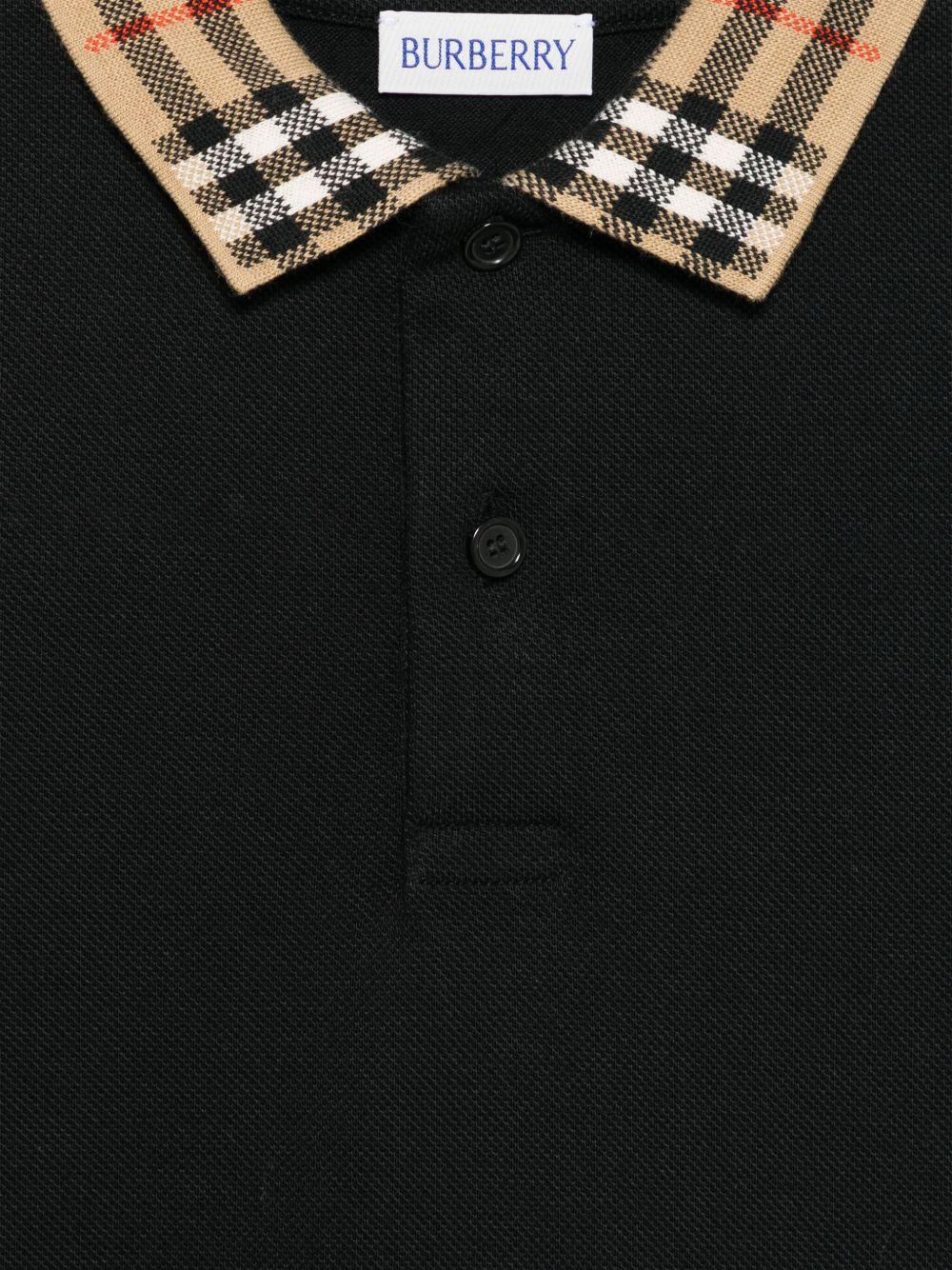 Polo nera per bambino 8105570 A1189 Burberry Kids 