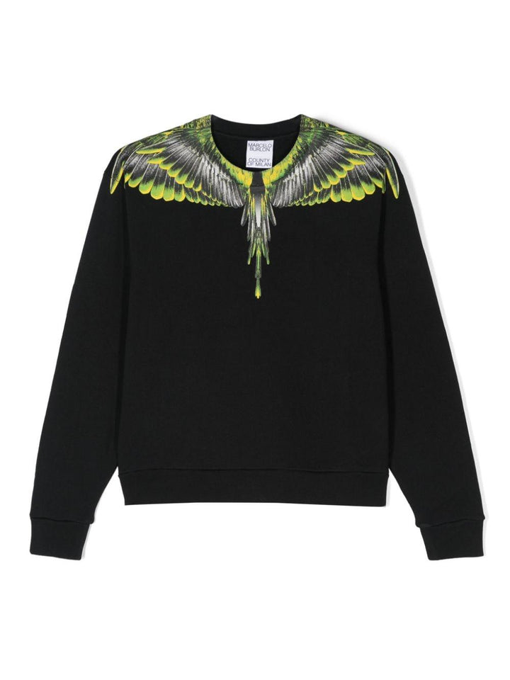 Black cotton sweatshirt for boys
