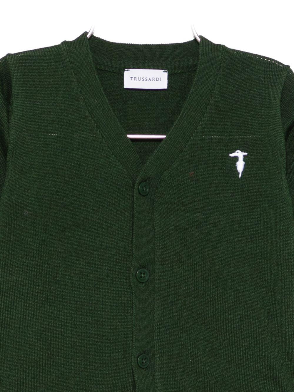 Cardigan verde scuro per neonato TIA25021CD IVY Trussardi Kids 