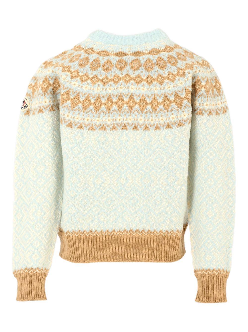 Maglione bianco/marrone/azzurro per bambino 9549C00008M4505 702 Moncler Kids 