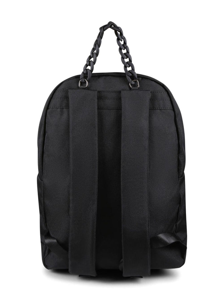 Black backpack with logo