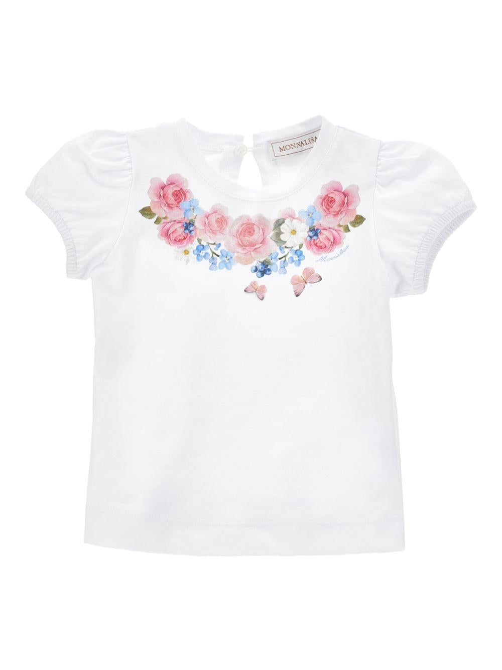 T-shirt bianca per neonata 31G6007206 0099 Monnalisa Kids 