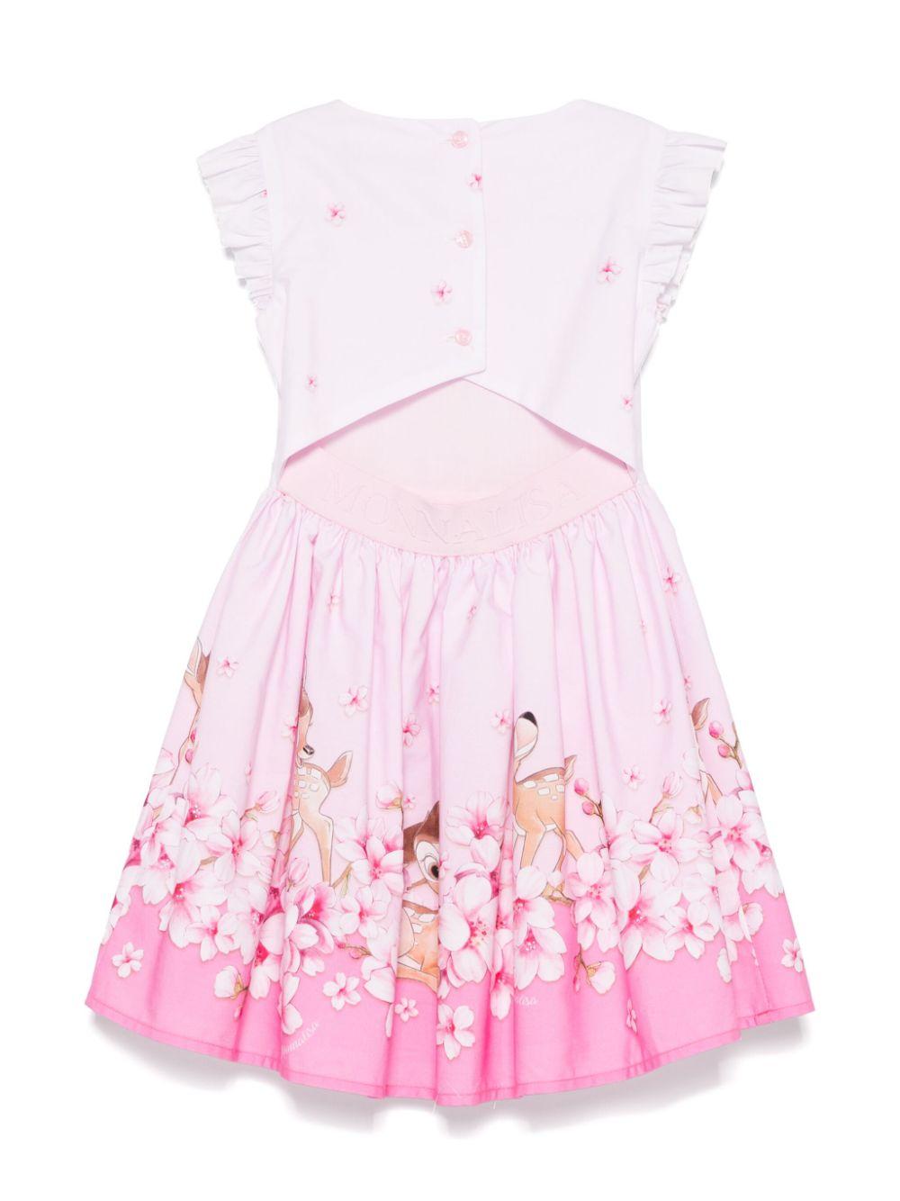 Abito rosa chiaro con stampa per bambina