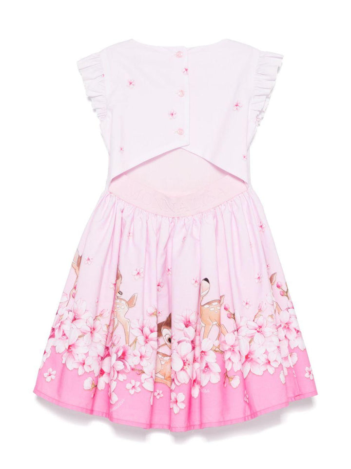 Abito rosa chiaro con stampa per bambina