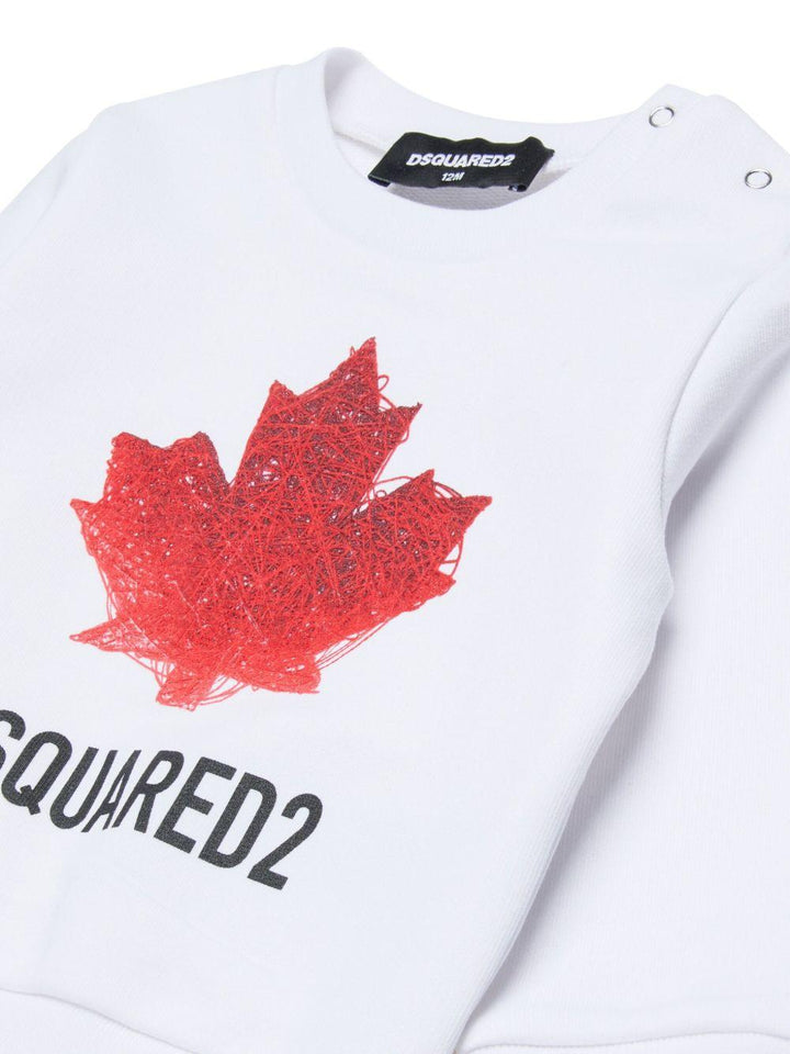 Felpa bianca per neonato DQ3279D0AGW DQ100 Dsquared2 Kids 