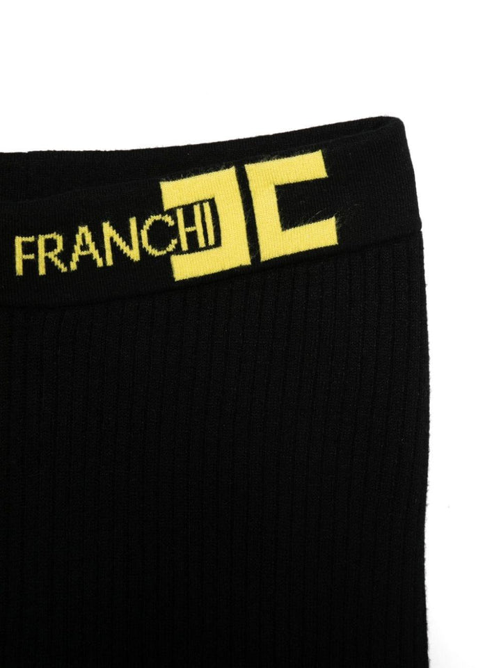 Black leggings for girls with logo