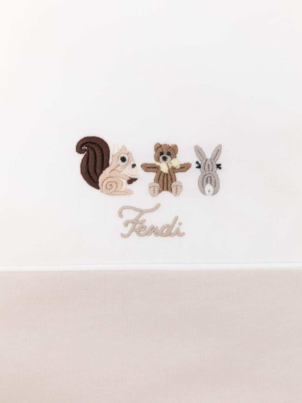 Coperta beige/bianca per neonato BUJ313ST8 F19J5 Fendi Kids 