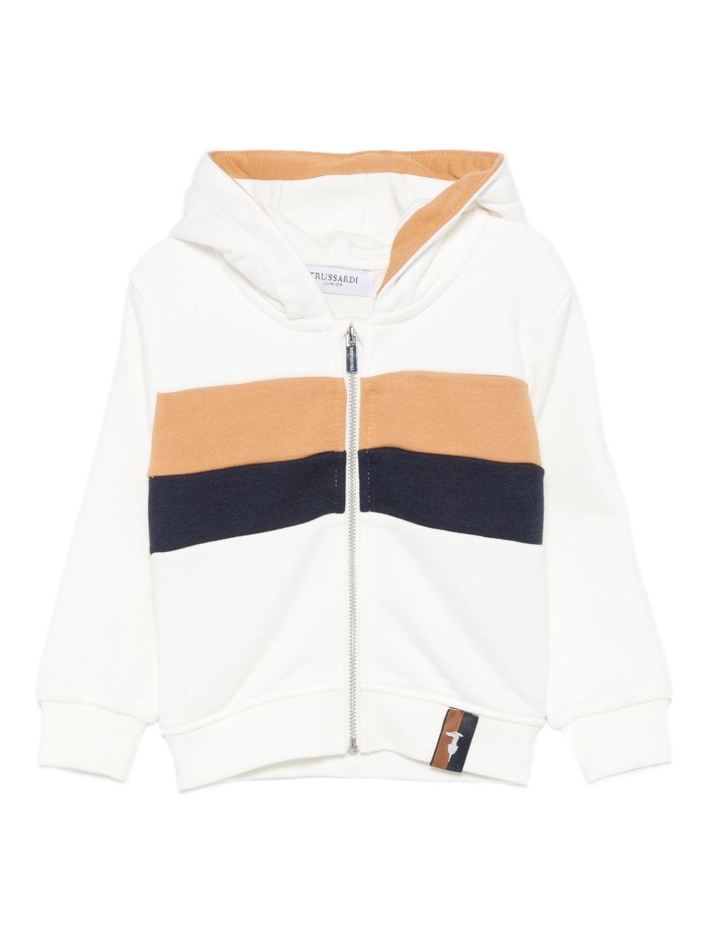 Felpa tricolore per neonato TIA25068FE O-W Trussardi Kids 