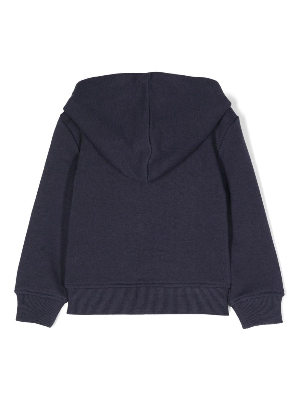 Blue sweatshirt for newborns with logo