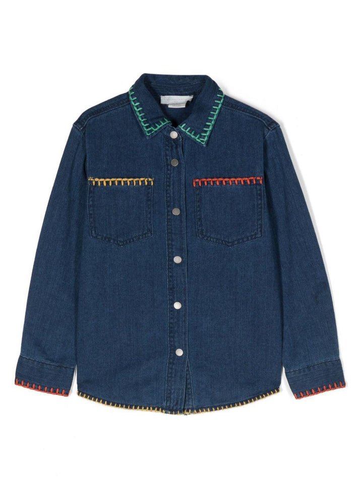 Camicia blu per bambina in denim