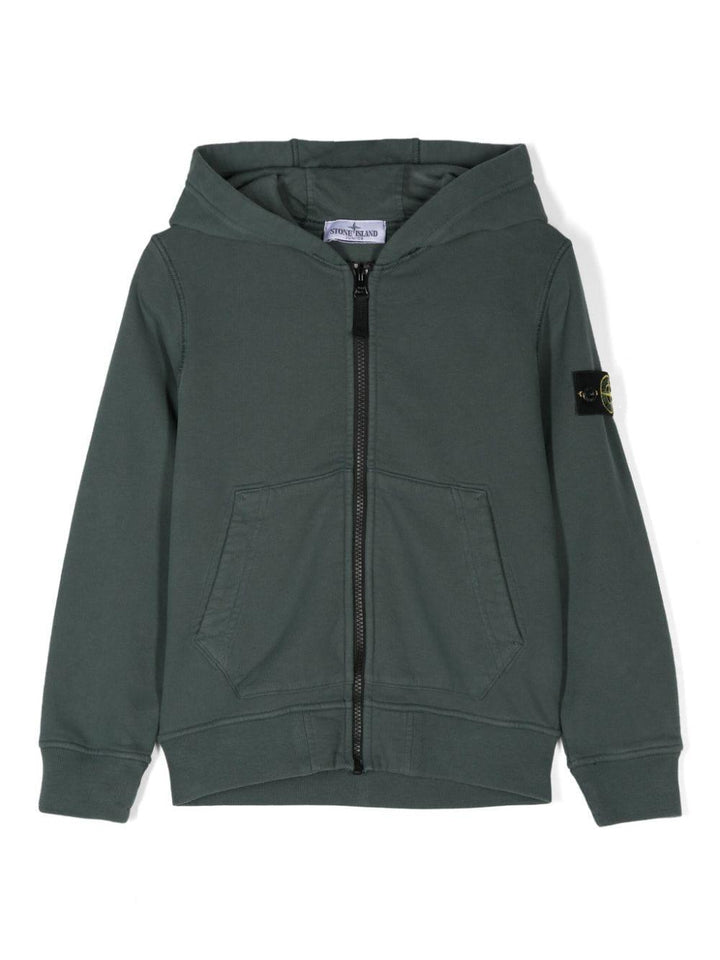 Green cotton sweatshirt for boys