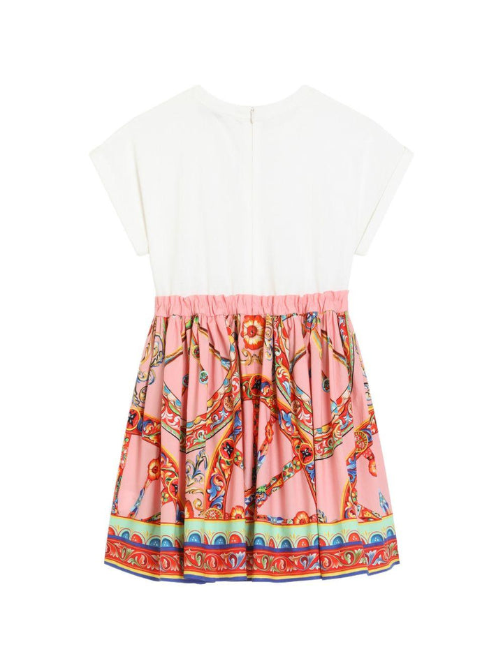 Abito bianco/rosa/multicolor per bambina L5JDAUG7P5S S9000 Dolce & Gabbana Kids 