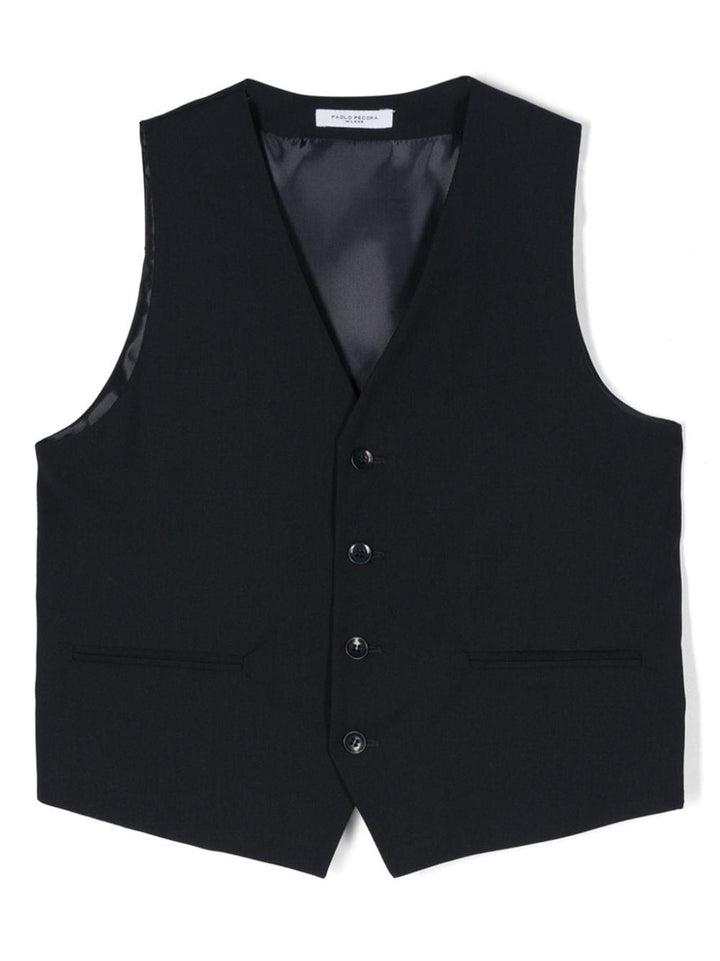Gilet blu per bambino con scollo a V