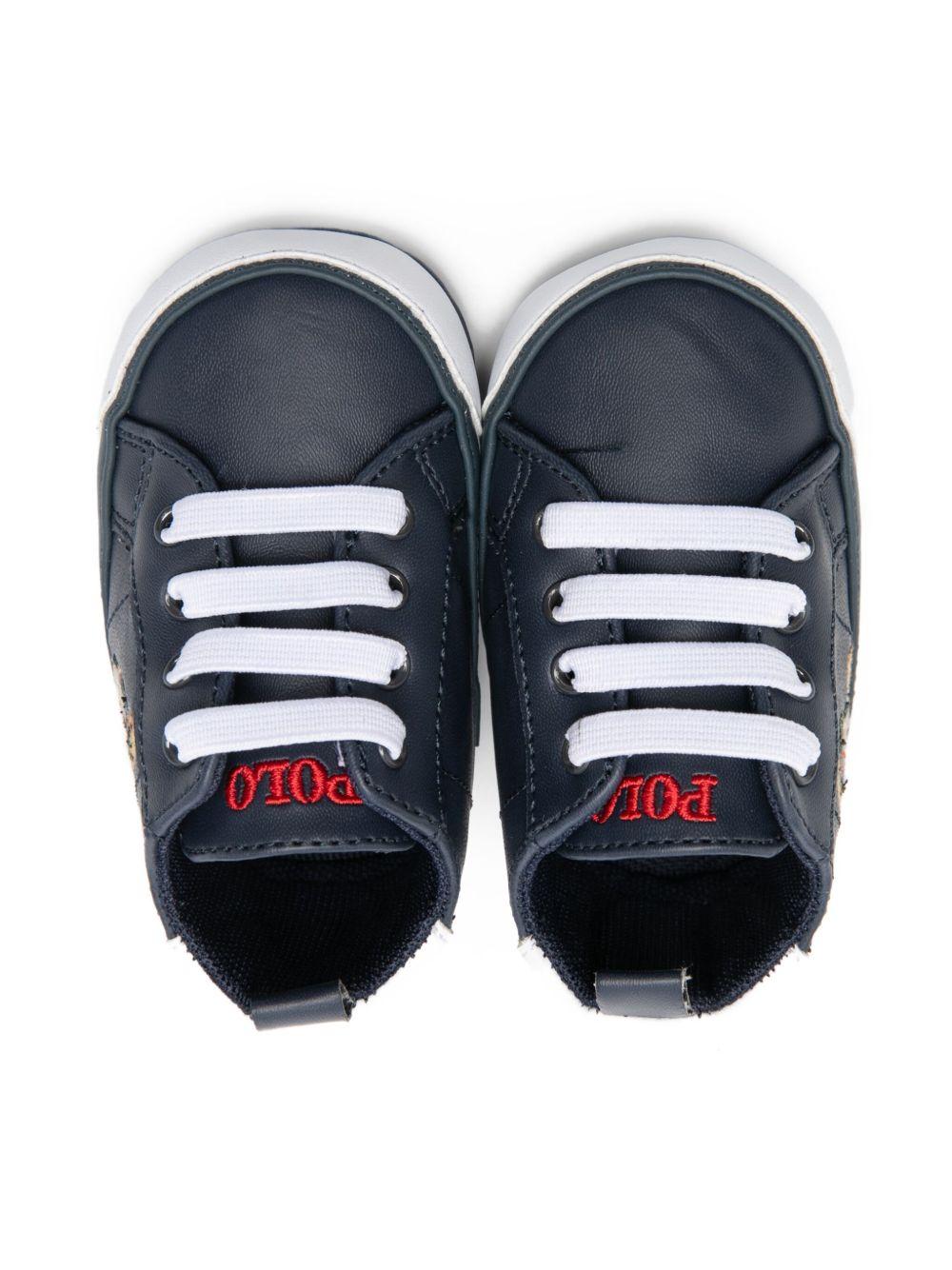 Sneakers blu/bianche per neonato RL03477410 QUI Ralph Lauren Kids 