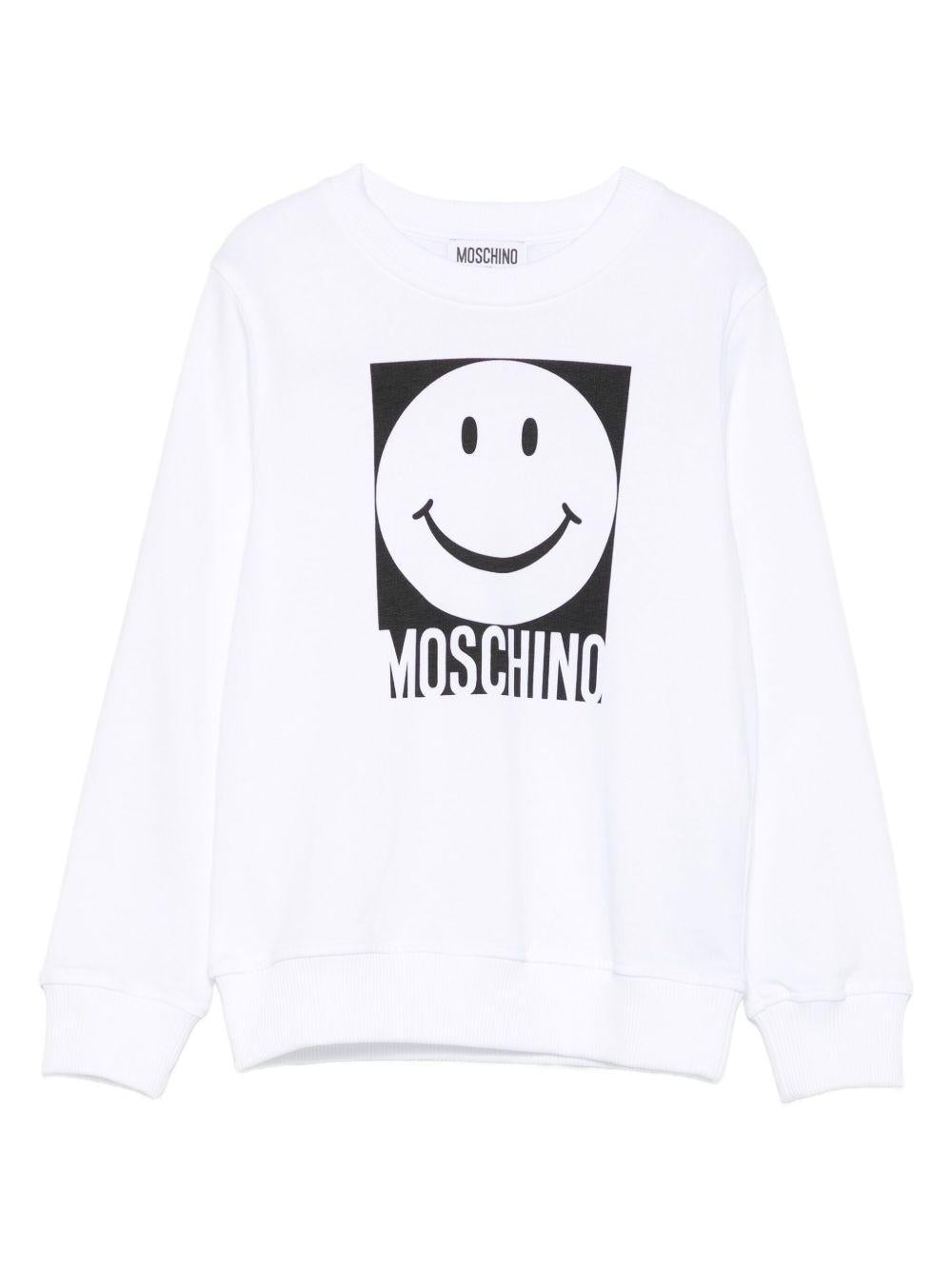 Felpa bianca per bambino HSF08VLCA14 10101 Moschino Kids 