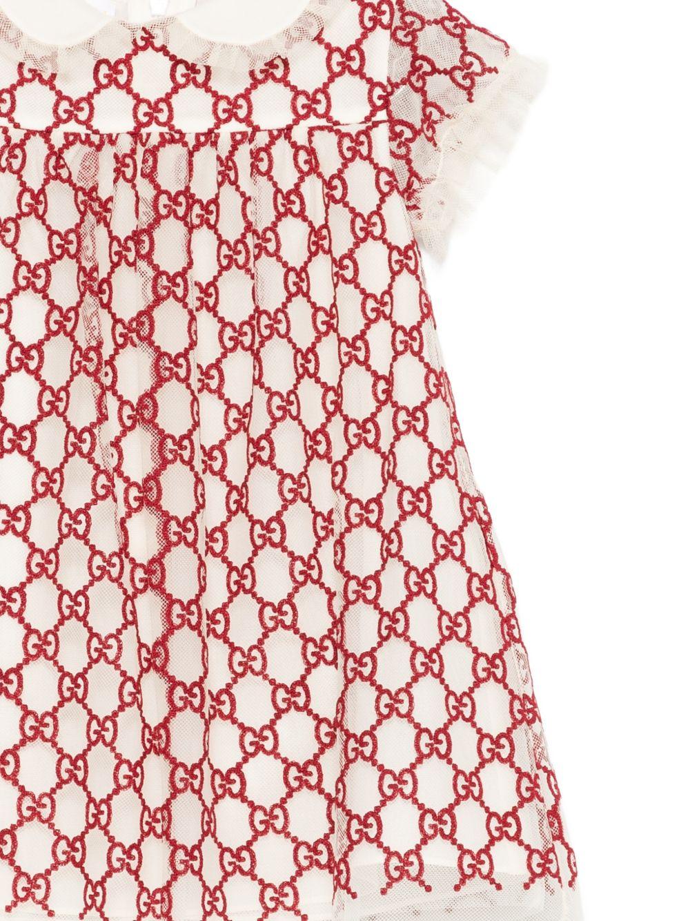 Abito beige/rosso per neonata 844927ZATWS 6002 Gucci Kids 