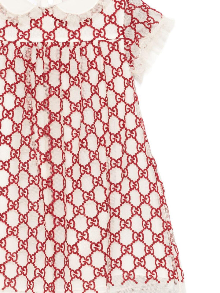 Abito beige/rosso per neonata 844927ZATWS 6002 Gucci Kids 