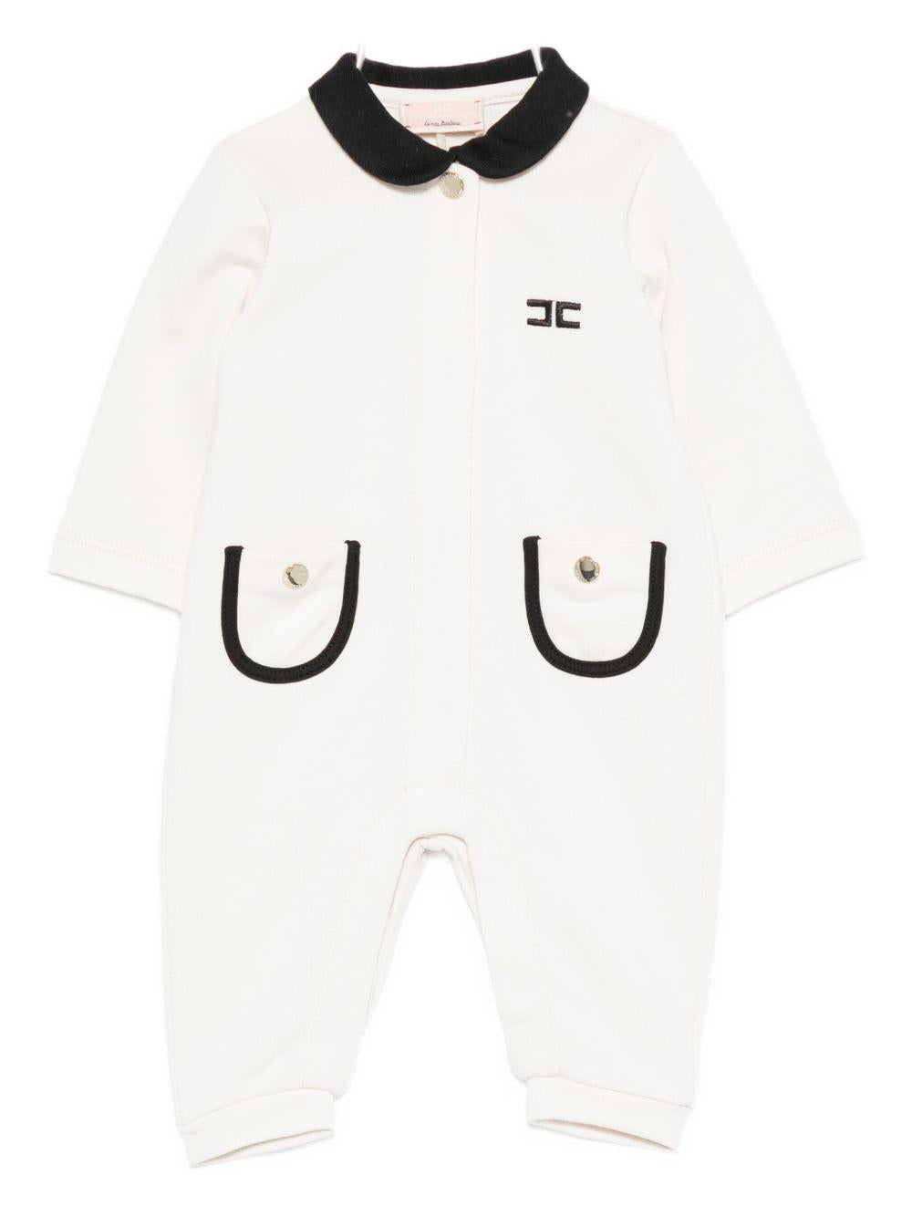 Tutina bianca per neonata ENTU1430FF002 D759 Elisabetta Franchi Kids 