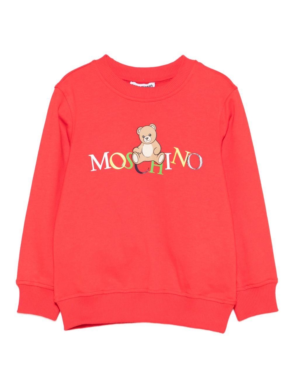 Felpa rossa per bambino HNF08VLCA60 50109 Moschino Kids 