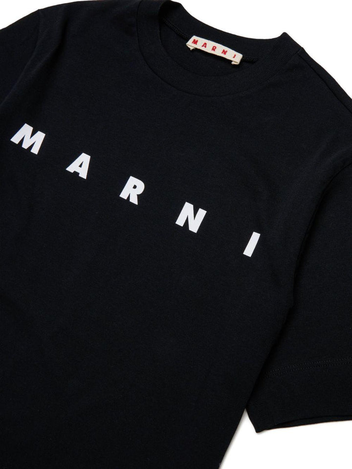 T-shirt nera per bambino M002MVM00RF 0M900 Marni Kids 