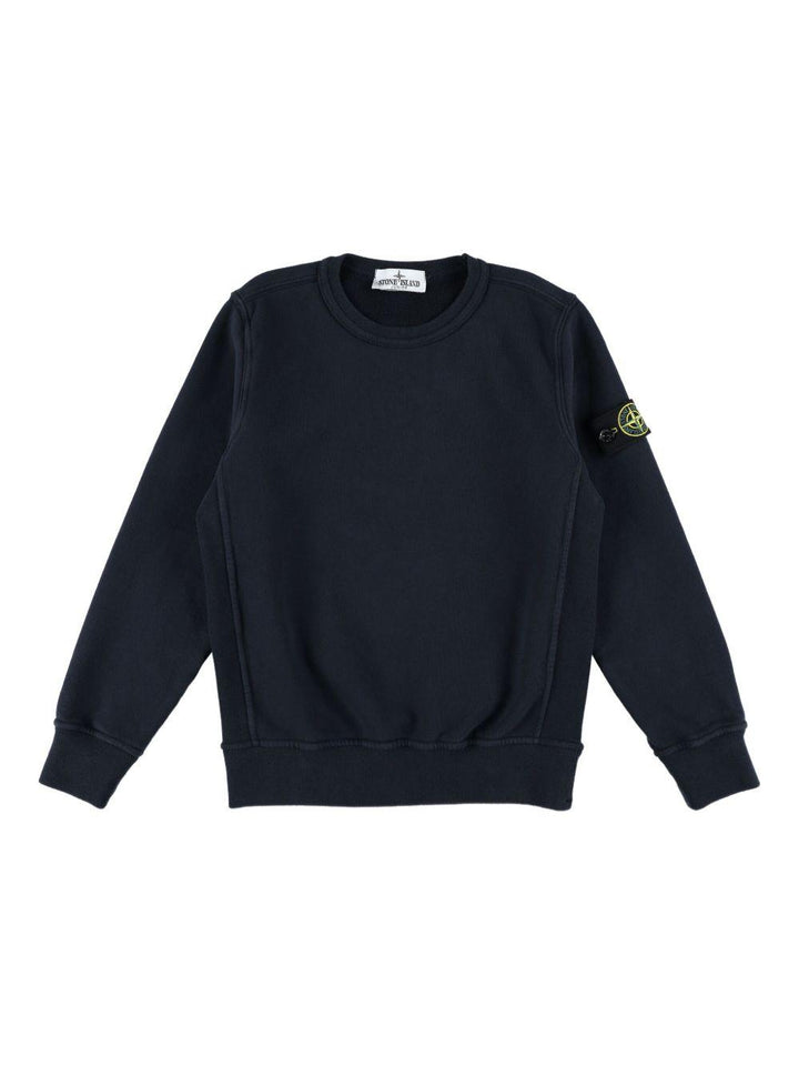 Felpa blu navy per bambino 66100001S0A20 V0020 Stone Island Kids 
