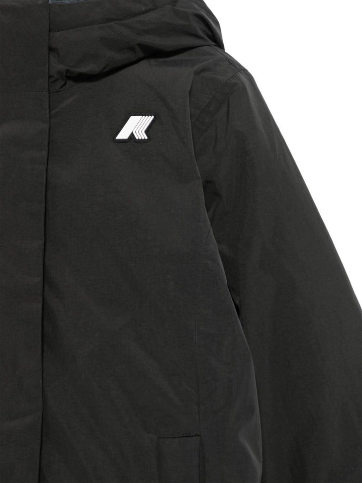 Giubbotto nera per bambina con logo K4137WW AL8 K-Way Kids 
