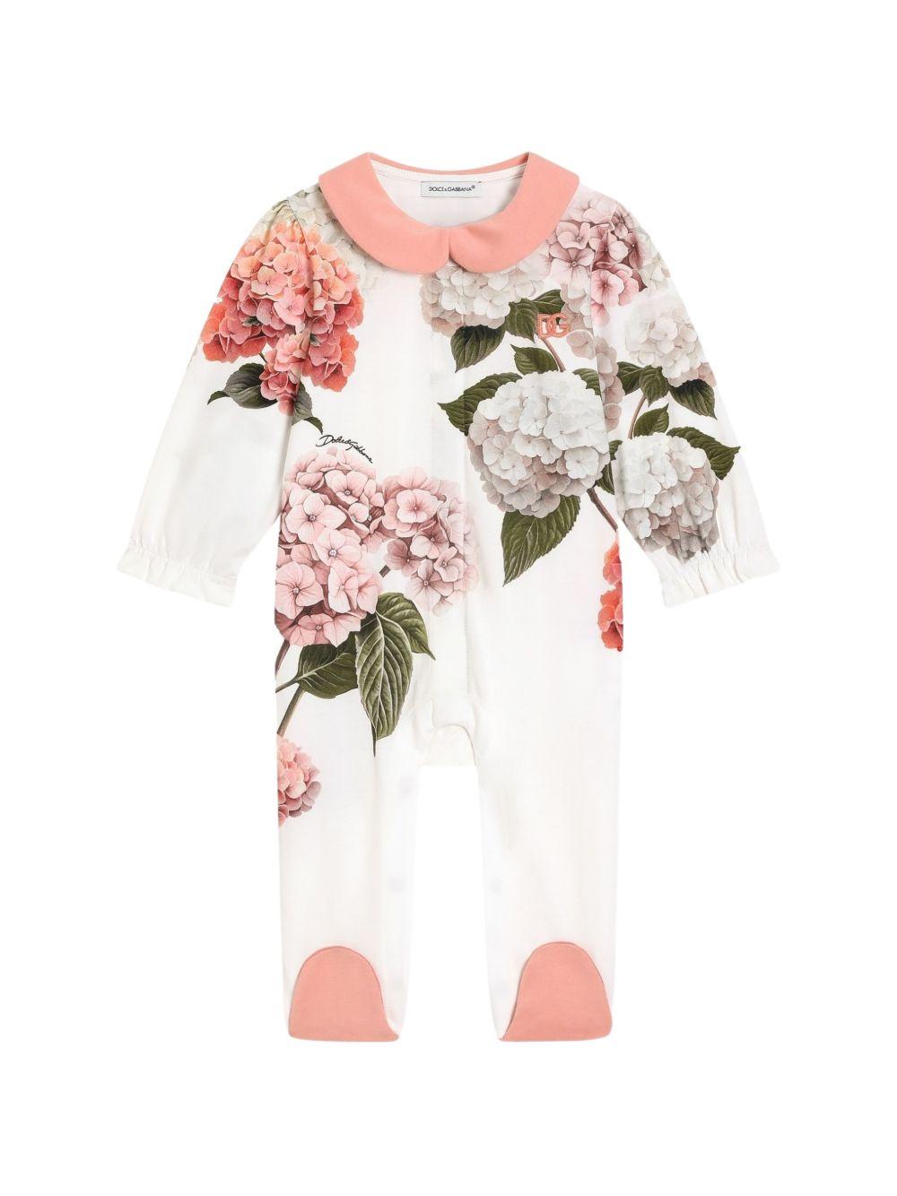 Tutina bianca/rosa per neonata L2JO2YII7JU HF5XG Dolce & Gabbana Kids 