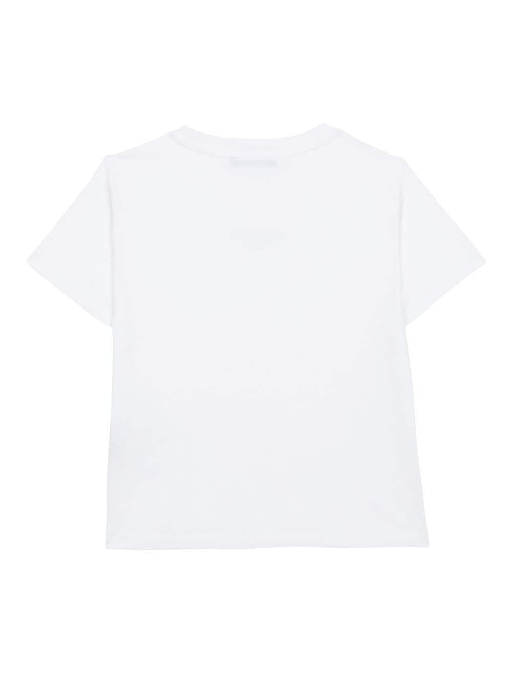 T-shirt bianca per bambino con logo blu