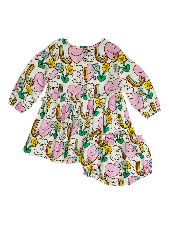 Abito bianco/multicolor per neonata