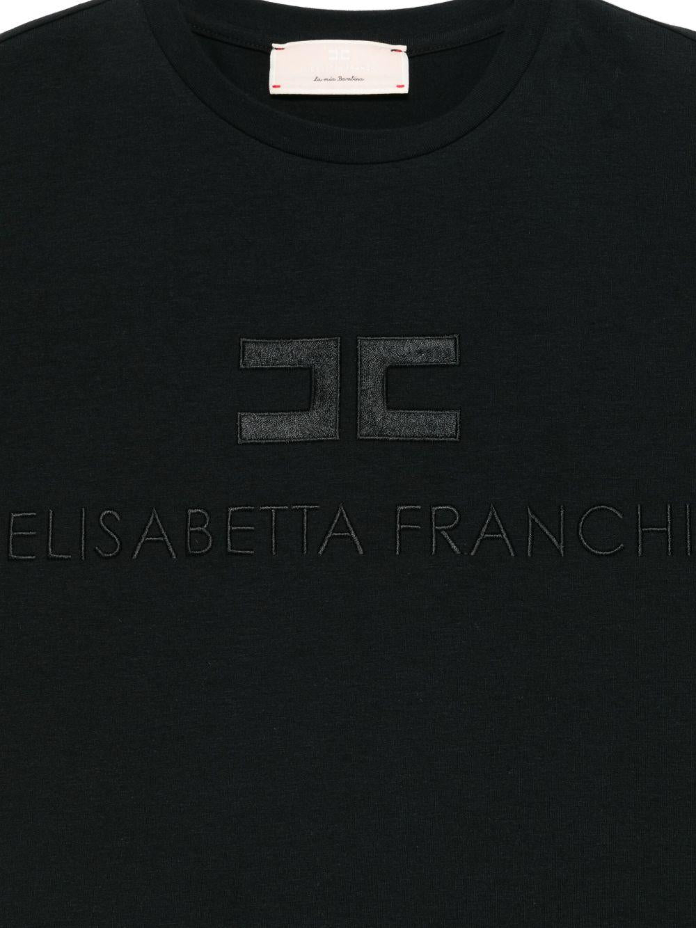 T-shirt nera per bambina EFTS2310JE006 N000 Elisabetta Franchi Kids 