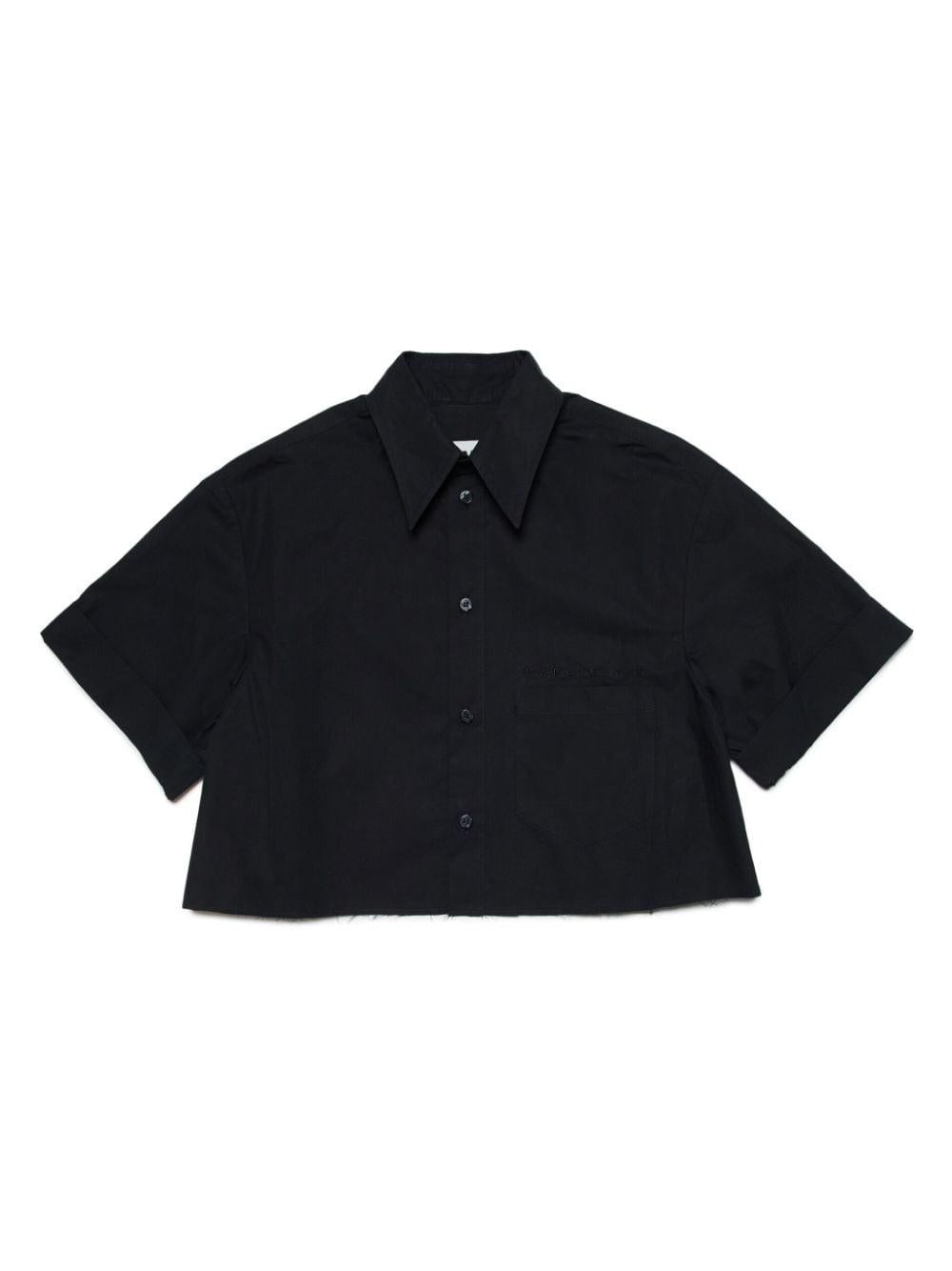 Camicia nera per bambina con logo