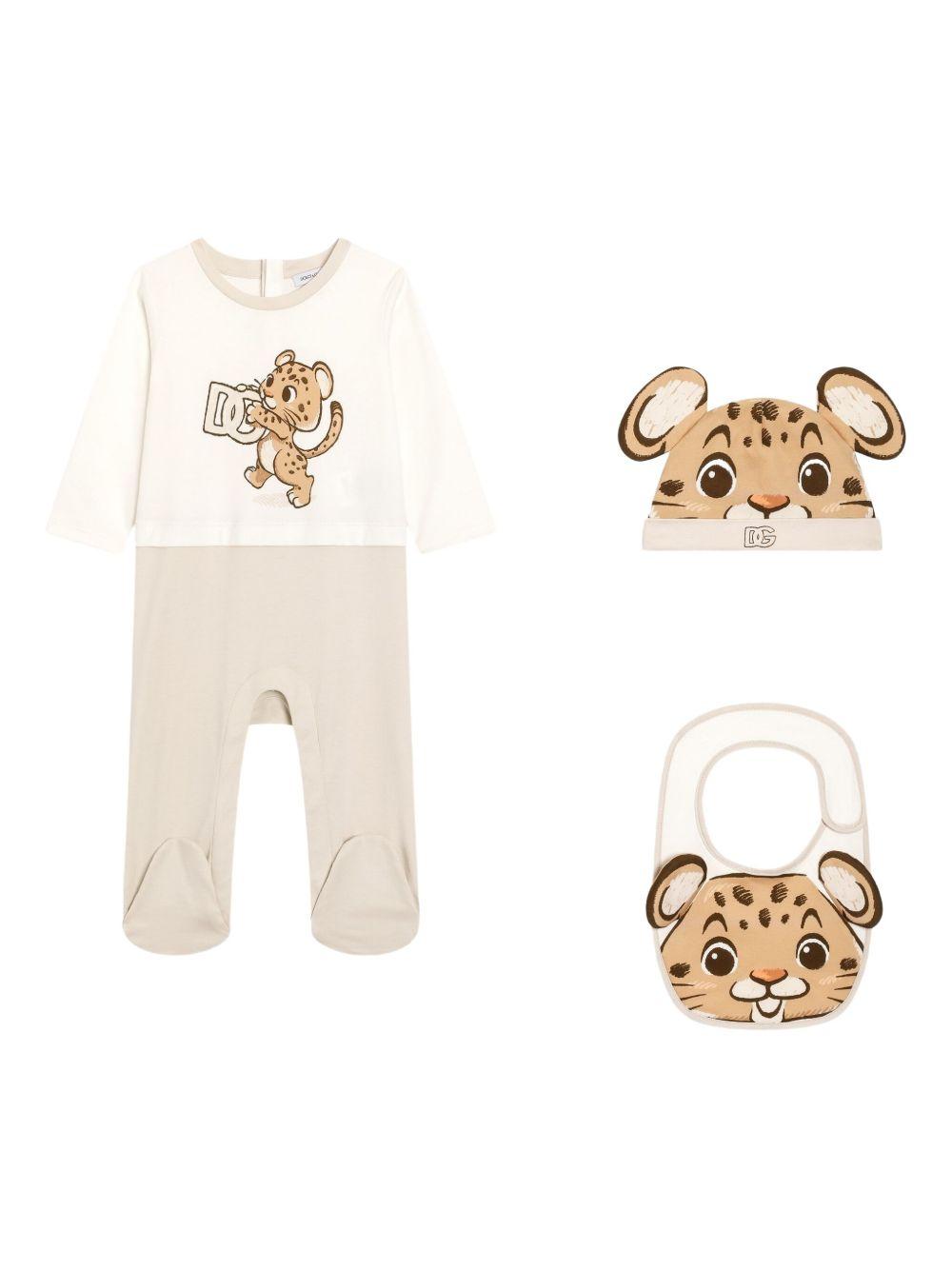 Tutina beige/bianca per neonato L1JOBFII7IS HA5RW Dolce & Gabbana Kids 