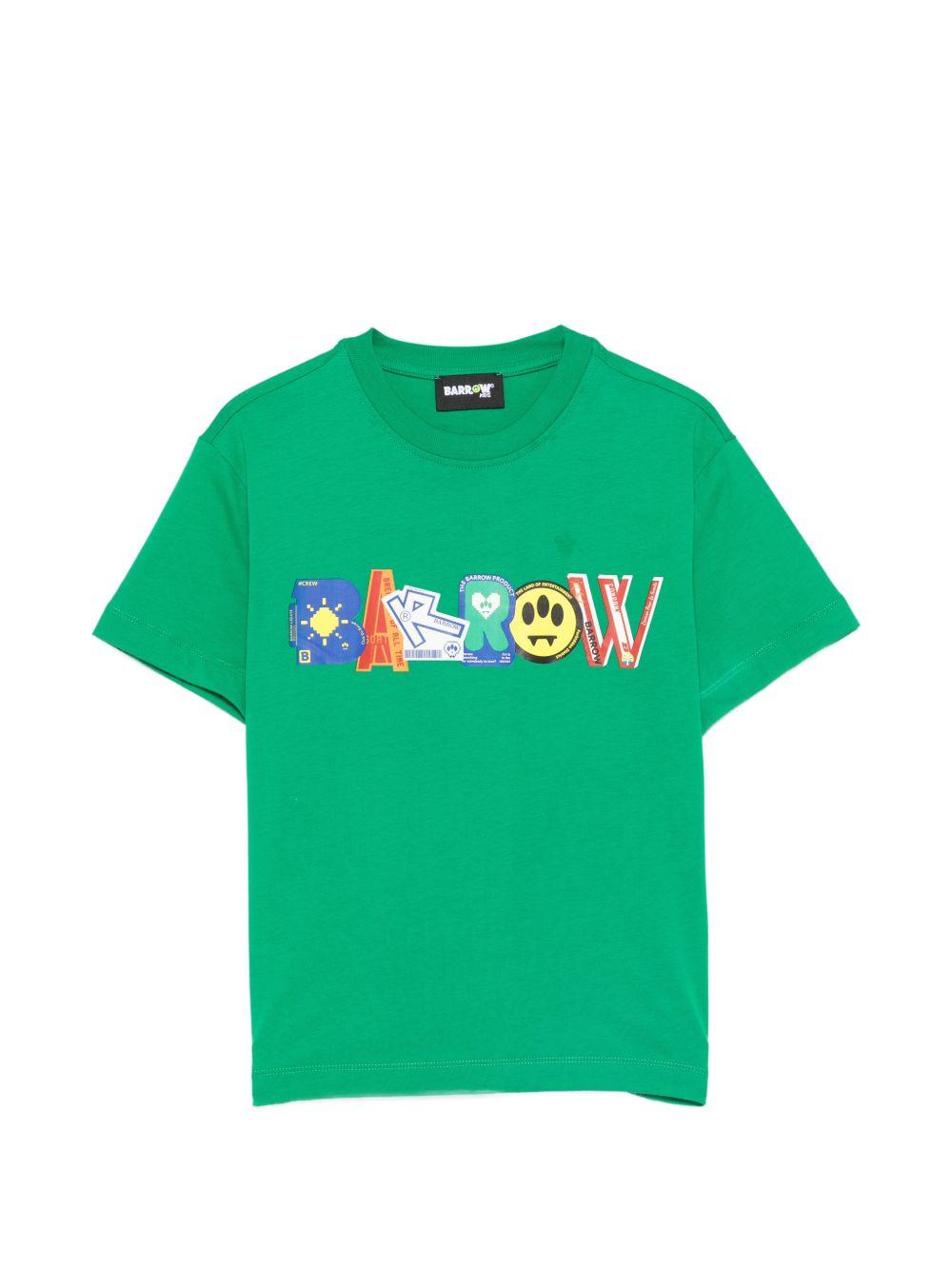 T-shirt verde per bambino S6BKJUTH045 080 Barrow Kids 
