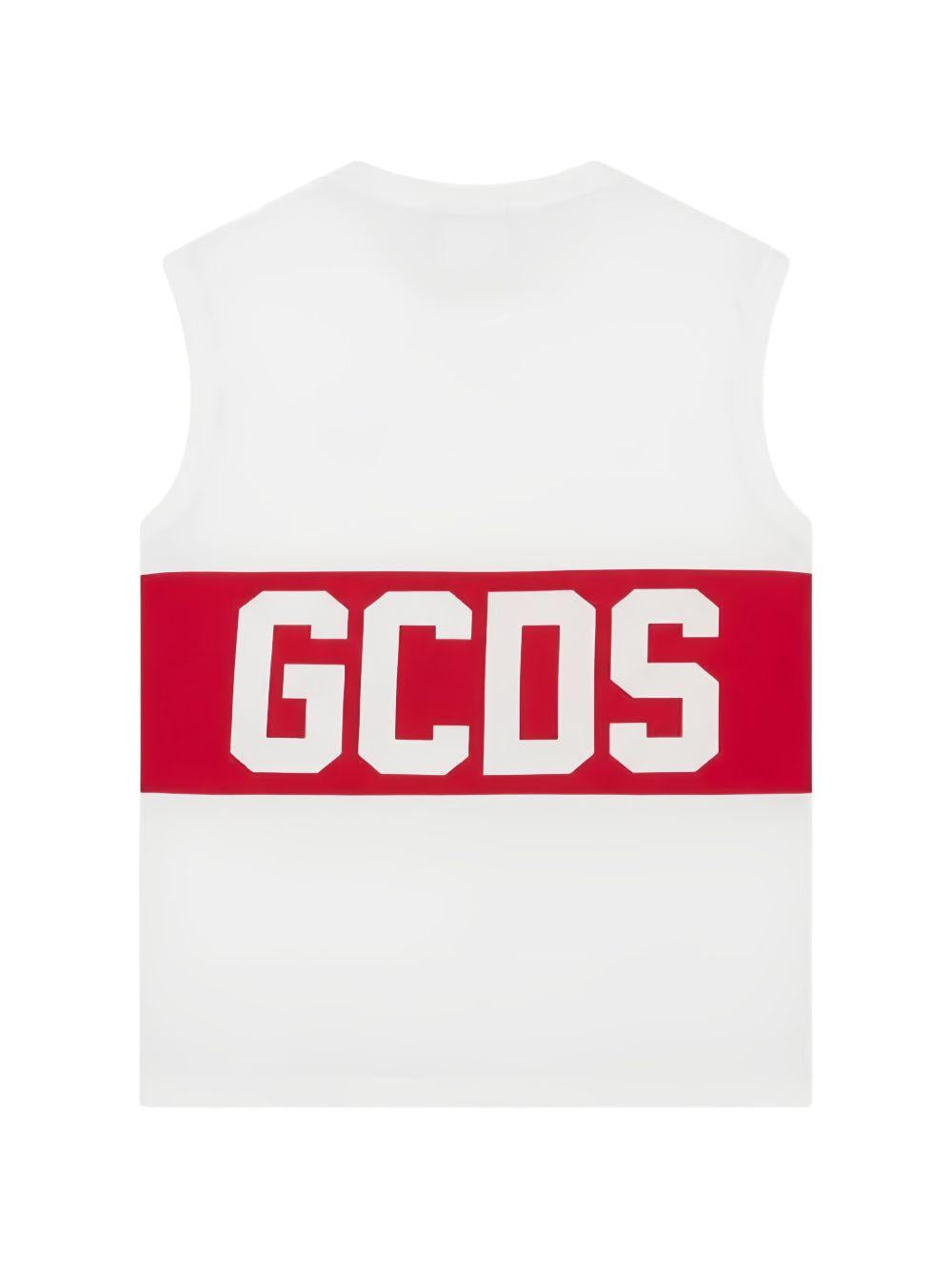 T-shirt bianca/rossa per bambino Z0UJQC586J105 100R Gcds Kids 