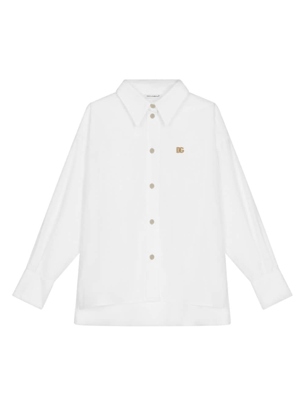 Camicia bianca per bambino con logo L55S98FU5HW W0800 Dolce & Gabbana Kids 