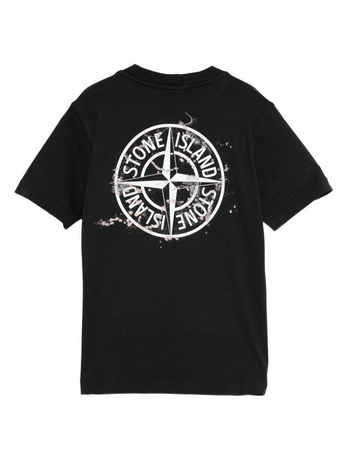 T-shirt nero per bambino 62100010S0261 V0029 Stone Island Kids 