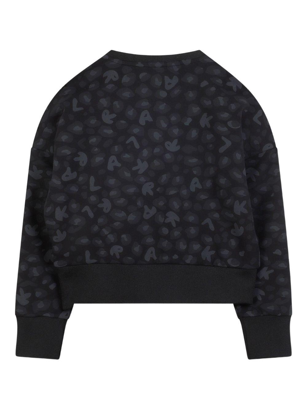 Felpa nera per bambina Z30608 09B Karl Lagerfeld Kids 