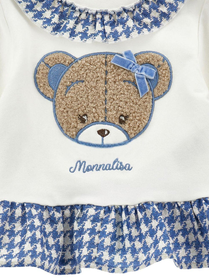 Felpa bianco/blu per neonata 39F6196004 0158 Monnalisa Kids 