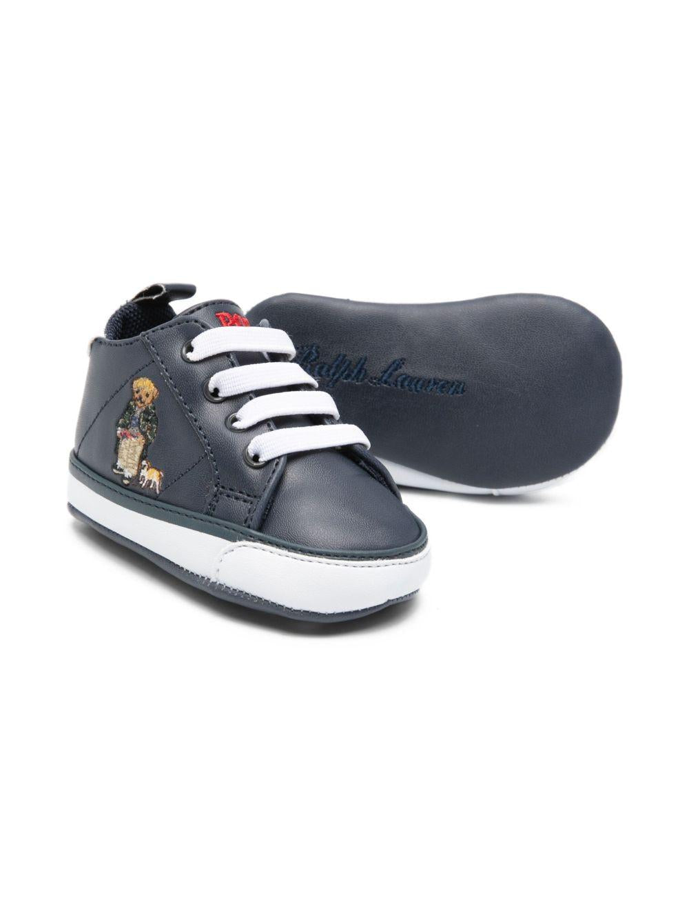 Sneakers blu/bianche per neonato RL03477410 QUI Ralph Lauren Kids 