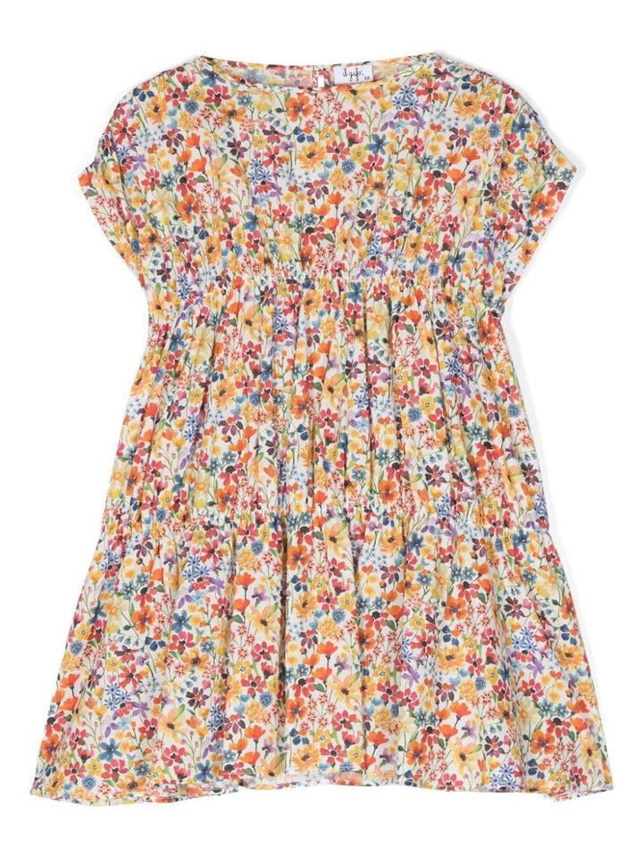 Abito multicolore per bambina con stampa