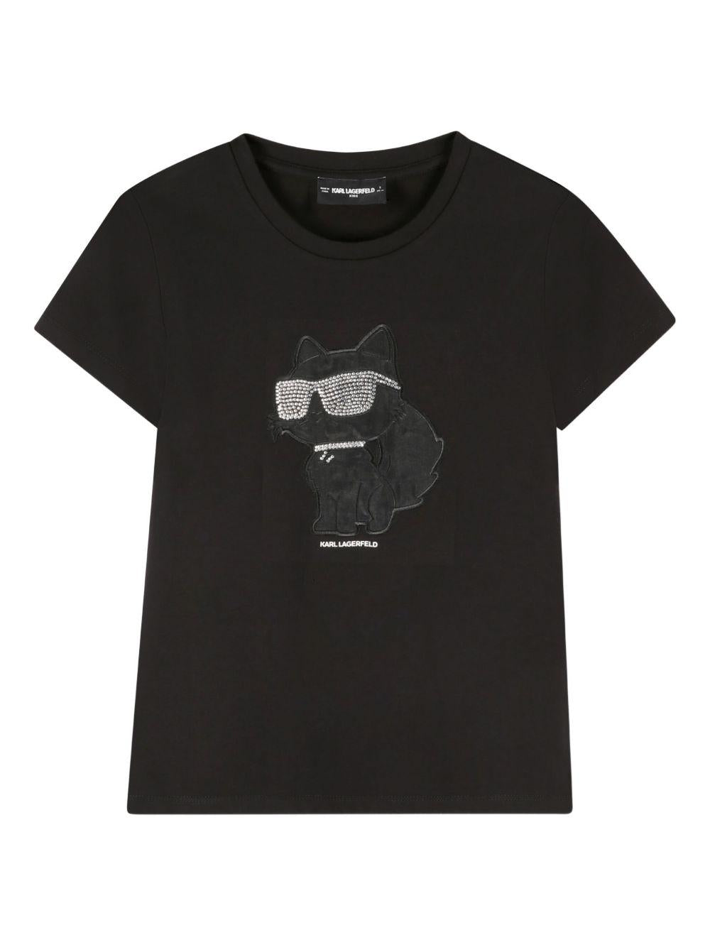 T-shirt nero per bambino Z30945 09B Karl Lagerfeld Kids 