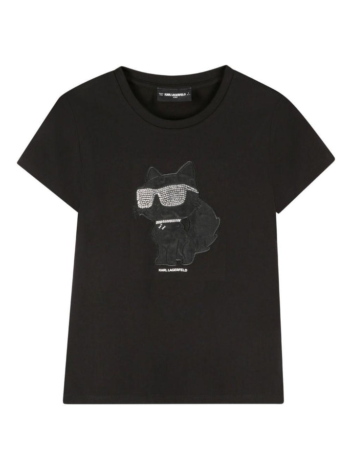 T-shirt nero per bambino Z30945 09B Karl Lagerfeld Kids 