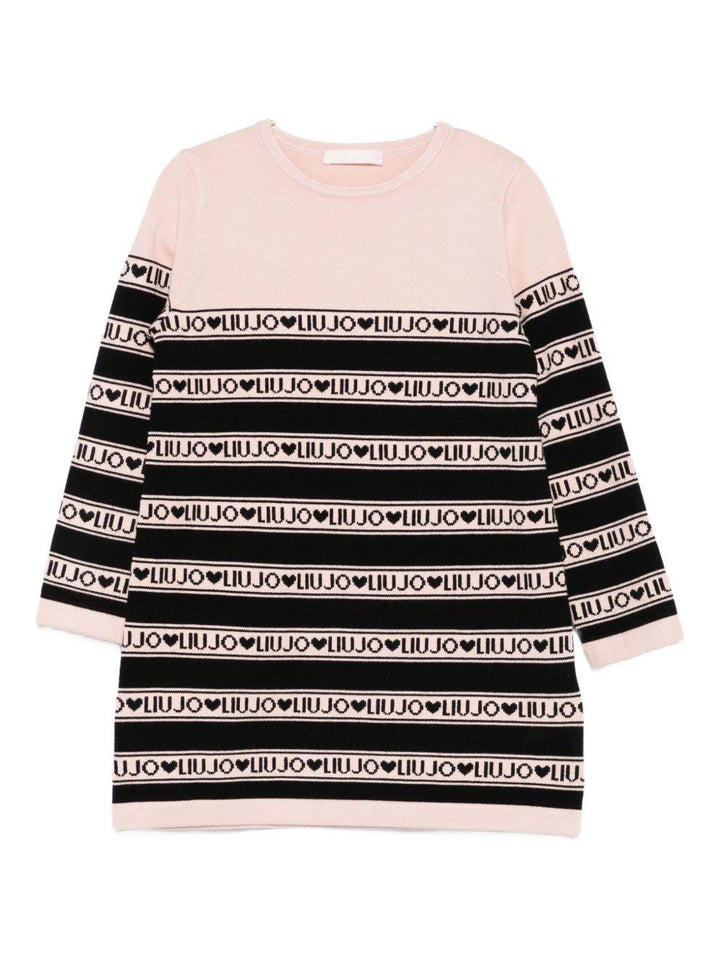 Abito rosa/nero per bambina KF5130MA12P M9996 Liu Jo 