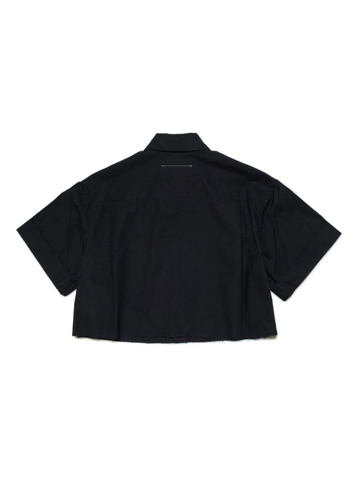 Camicia nera per bambina con logo