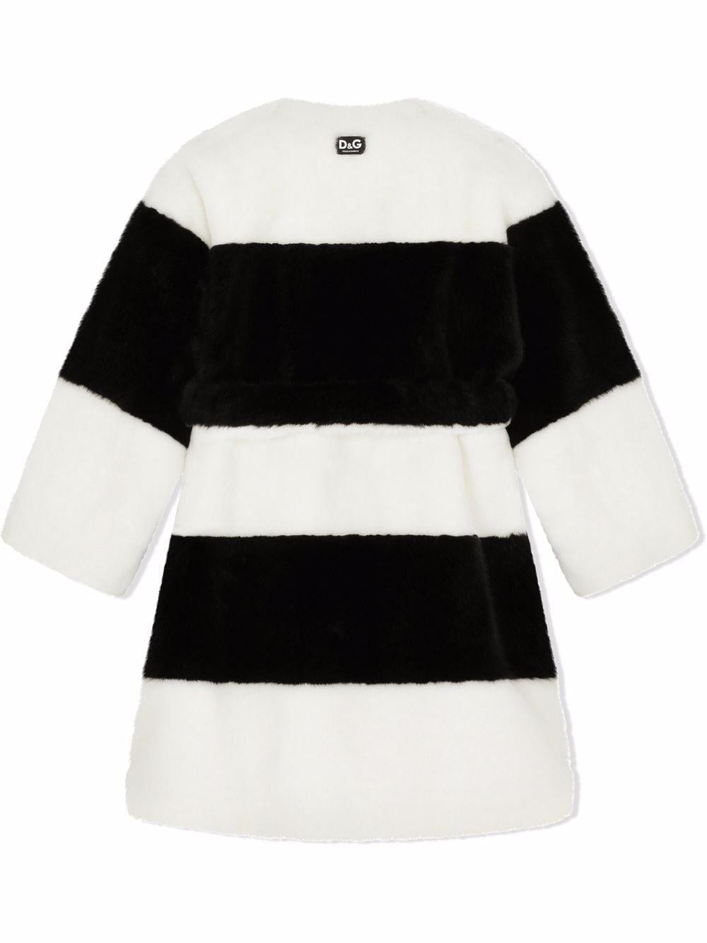 Cappotto bianco e nero per bambina