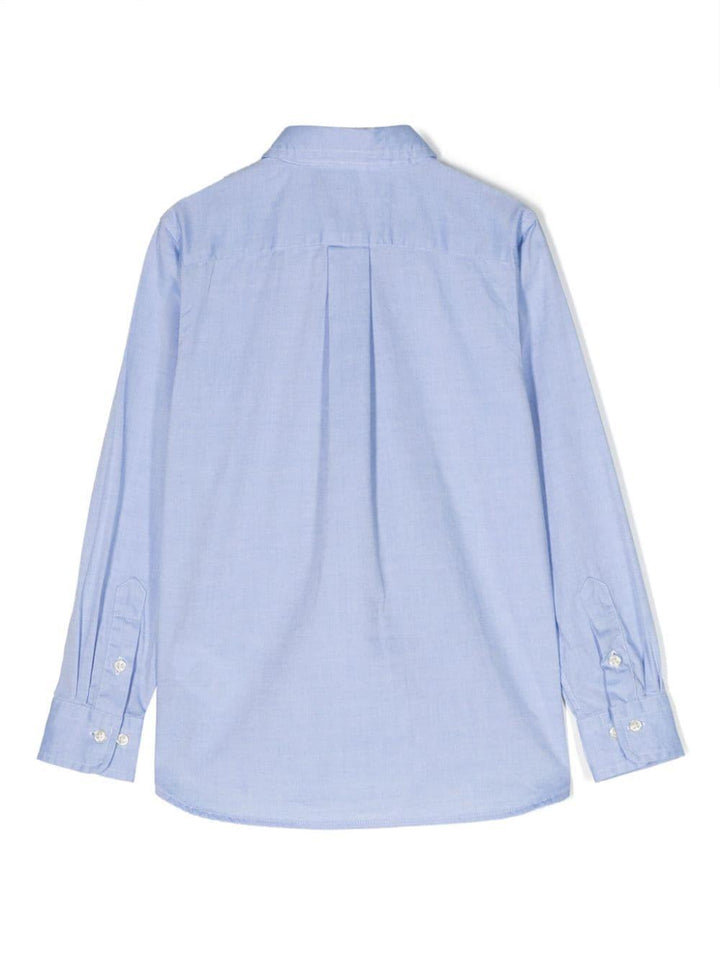 Camicia celeste per bambino con logo