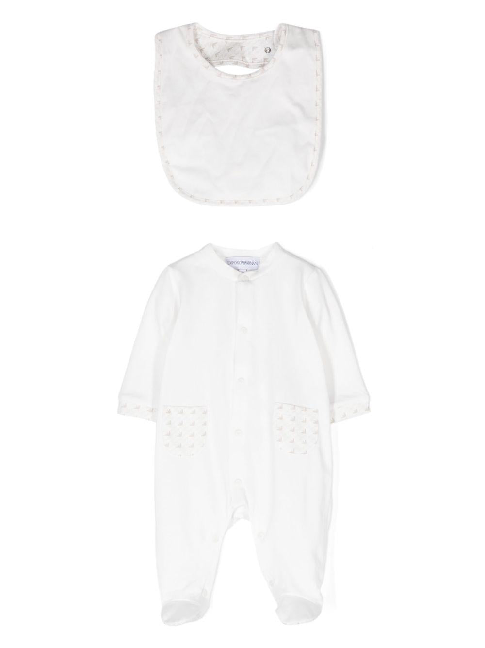 Tutina bianca/beige per neonato