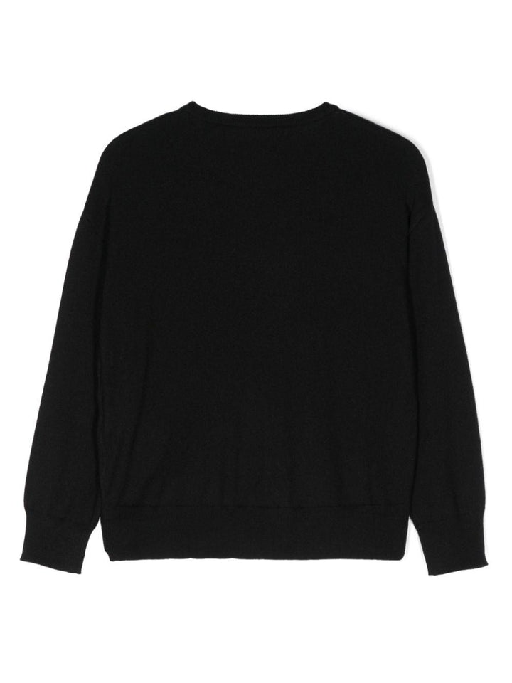Maglione nero per bambina con logo